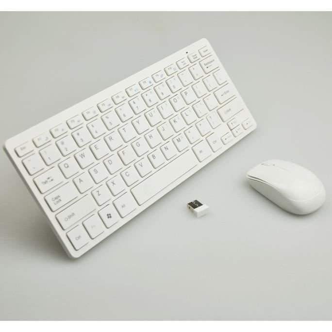 Mini Clavier Sans Fil AZERTY + Souris Optique