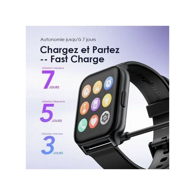 Oraimo Watch 4 Plus 2.01 HD IP68 Osw-801 - Montre Connecté Noir